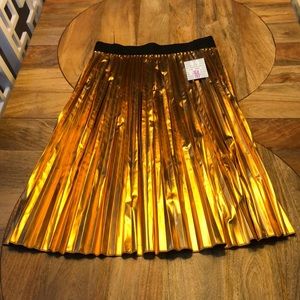 LulaRoe NWT Elegant bronze gold Jill pleated skirt